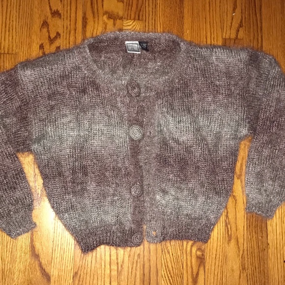 Granny Core Vintage Mohair Wool Blend Sweater, Mohair Vintage Purple Cardigan - Picture 12 of 16